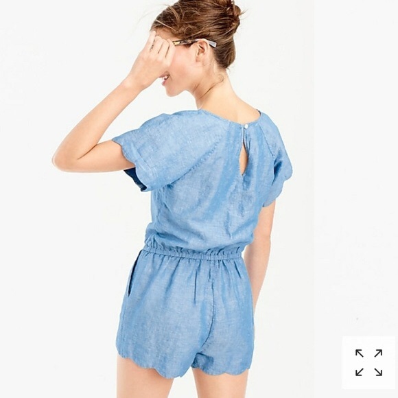 J Crew Scallop Cover Up Romper - Picture 2 of 4